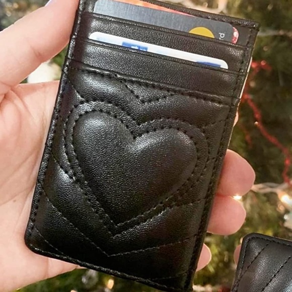 NWT AUNER LEATHER Quilted Black Credit Card Holder Wallet w/ RFID Blocking - Picture 2 of 6